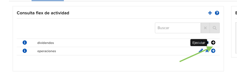 ejecuta consulta flex de dividendos