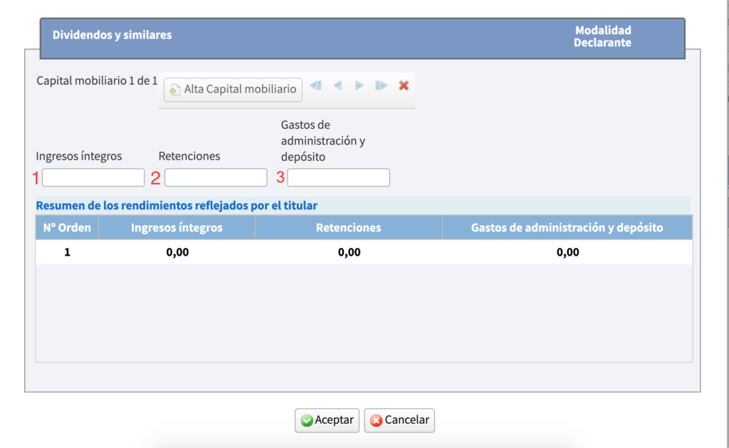 Retenciones dividendos IRPF