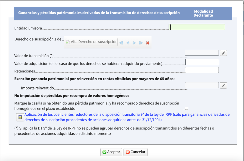 ¿Cómo declarar la venta de derechos en el IRPF?